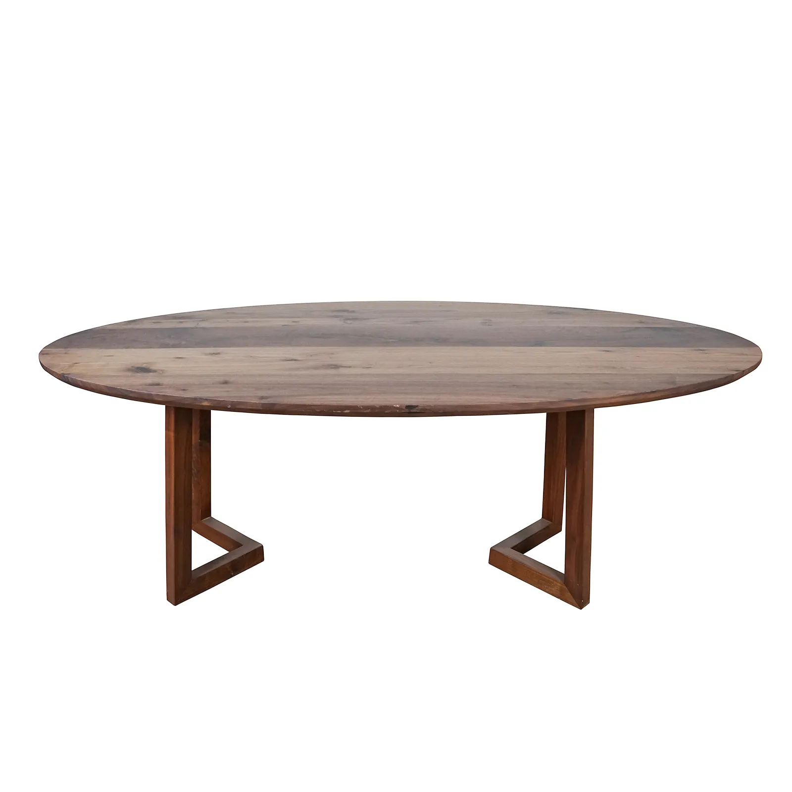 Muebles de comedor de lujo estilo industrial madera maciza forma ovalada cocina madera maciza de nogal mesa de comedor
