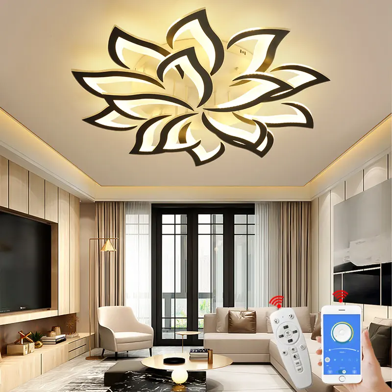 Simple Modern Nordic Bedroom Dining Room Study Home Indoor Remote Control LED Ceiling Lamp