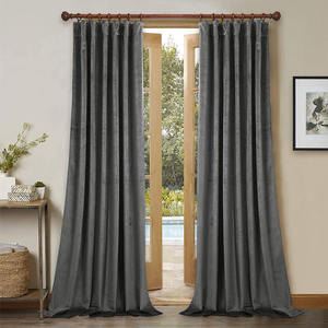 Tissu d'intérieur occultant et épais, cm, décor de maison, maison de ferme, <span class=keywords><strong>rideau</strong></span> de fenêtre coupé, gris et noir, de luxe, pour le salon, l'hôtel - Product Image 3