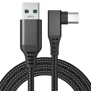 Populer 3m kabel USB 3.0 Headset Vr Jenis C Transfer Data sudut kanan Usb 3.1 Gen1 kabel tipe-c