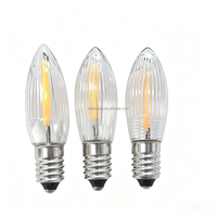 Ampoule LED à filament en verre rayé E10, AC8-55V, large plage de tension, remplacement pour guirlande lumineuse de Noël intérieure/extérieure
