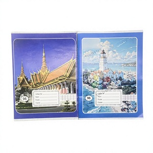 Cuaderno de ejercicios francés con encuadernación cosida, cubierta de papel estucado, cuaderno escolar, precio de fábrica, impresión personalizada, proveedor OEM - Product Image 1