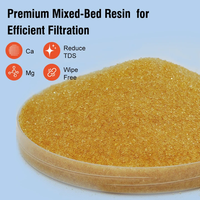 Résine à lit mixte DI ultra pure 0 TDS, polymère échangeur d'ions pour usage domestique, lavage de voitures et nettoyage de vitres, média filtrant pour le traitement de l'eau