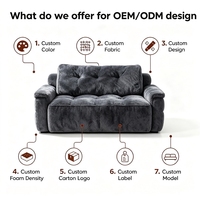 Fauteuil de salon sectionnel ergonomique sans cadre à assise profonde avec soutien lombaire en mousse à mémoire de forme compressée