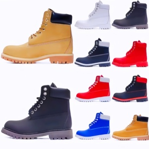 High Quality TB Yellow Casual High Top Boots Genuine Leather Waterproof Outdoor Elevator Work Boots - Product Image 1