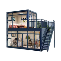 Maisonnette portable à 2 étages, structure en acier léger détachable de 20 pieds, maison préfabriquée modulaire en conteneur, salon moderne
