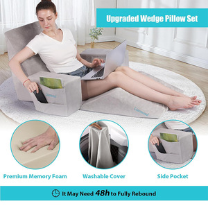 Du Babo Orthopedic Bed <b>Wedge</b> Pillow <b>Set</b> Memory Foam Triangle Shape Pain Relief Cushions For Leg Support And Postoperative - Product Image 3