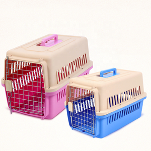 Patrón sólido Botón a presión Ecológico Pet Airline Travel Crates Jaula de transporte de plástico para mascotas medianas y grandes - Product Image 6