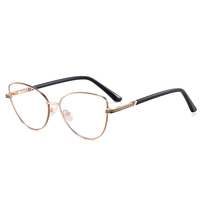MS 93505 Gafas de Metal de moda para mujer Anti-Luz Azul Marco de ojo de gato lindo de moda Gafas ópticas Logotipo personalizado