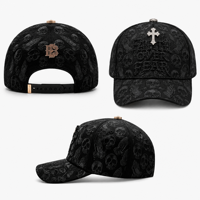 Casquettes d'Halloween doublées de satin, casquettes de baseball personnalisées, casquettes Gorras avec logo 3D brodé, casquettes Baez, casquettes à 5 panneaux en suède avec strass et motif barbe