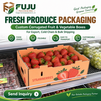 FUJU milieuvriendelijke, stevige, hoogwaardige, trendy golfkartonnen dozen voor landbouw/fruit/groenten op maat