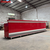 Comptoirs de bar modernes en surface solide rouge de Chine, design haut de gamme, avec étagères, grandes tables de bar pour clubs
