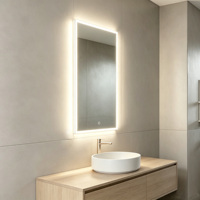 Miroir de salle de bain rétroéclairé LED sans cadre NewThingLine, moderne, avec commande tactile, CRI90 élevé, IP44