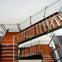 Escalier moderne à poutres doubles/à double face pour la maison, au design élégant et à l'installation facile en DIY