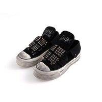 Vente en gros de baskets à tige haute cloutées |   Chaussures plateforme Punk Rock |   Logo personnalisé, fabrication OEM, directement de l'usine