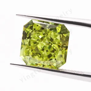 Ngô Châu Ice nghiền nát Cubic Zirconia ô liu màu xanh lá cây Loose zirconia đá rạng rỡ 10x10 mét hồng cao Carbon kim cương