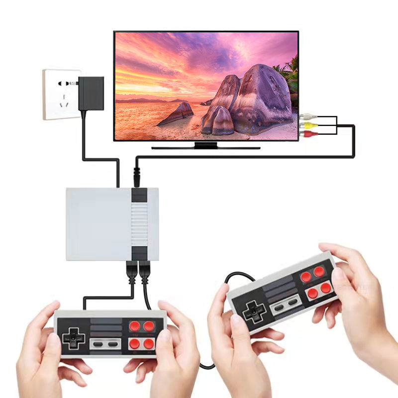 Game Stick kotak Mini Retro, konsol Video Game TV Retro dengan Gamepad Gaming Player