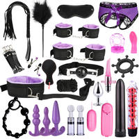 26-teiliges Sexy Lingerie-Set mit Perlen-Nippelklemmen, Handschellen, Peitsche, Seil, Anal-Vibrator, Bondage-Kit für Paare-Sexspiele