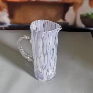 All'ingrosso moderno <span class=keywords><strong>Confetti</strong></span> caraffa di vetro con manico da 1000ml di capacità elegante artigianale artigianale brocca di succo e alta brocca di vetro - Product Image 3