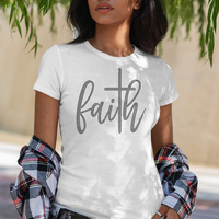 Transferts thermocollants personnalisés en strass, motif chrétien croix de Jésus, modèle Faith, pour transfert à chaud