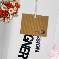 Etiquetas de Papel Grueso con Logotipo de Marca de Lujo, Diseño de Logotipo Personalizado, Etiquetas Colgantes de Papel con Cordón para Prendas de Moda, Ecológicas