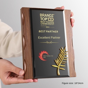 Medaglia di cristallo personalizzato in metallo grano orecchio <span class=keywords><strong>noce</strong></span> colore legno medaglia alleanza agente autorizzato targa personalizzata autorizzato - Product Image 2
