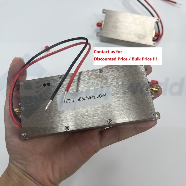 Discounted Price Contact Us RF Amplifier 20W 43dBm 5725-5850MHz 5.7GHz 5.8GHz PA Support Customization Professional Wireless RF