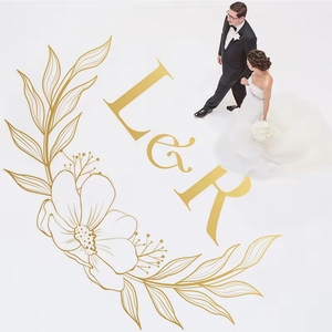 Autocollant de sol en vinyle personnalisé, autocollant de piste de danse de mariage <span class=keywords><strong>avec</strong></span> nom et date pour réception de mariage, fête d'anniversaire, fiançailles - Product Image 3