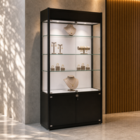 Vitrine haute sur mesure en verre pour bijoux avec éclairage LED, armoire de présentation verrouillable, présentoirs de comptoir pour bijouteries