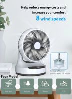 Ventilateur de circulation d'air électrique domestique avec écran numérique de 9 pouces, 8 vitesses et télécommande