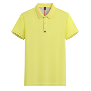 Polo Shirt Solid Color Polyester Breathable Daily Wear Summer Workwear Customizable Logo Printing - Product Image 1