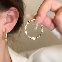 Joyería de moda Clip en resina pendiente indio coreano Acero inoxidable lujo largo mujeres Jhumka marca personalizada pendientes gruesos