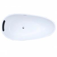 Baignoire autoportante en acrylique de qualité hôtelière, à bords fins, en forme d'œuf, avec design sans joint et motif rayé
