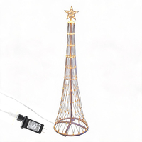 Luces LED para Árbol de Navidad, Plegables, para Exteriores, IP65, Enchufe, 1 Año de Garantía, 10000 Horas, Blanco Cálido, CRI 80, Fácil Instalación