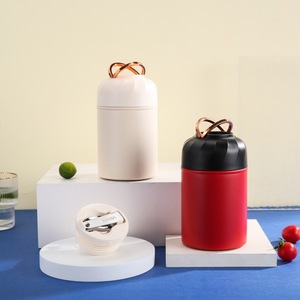 Boîte à lunch isotherme en acier inoxydable avec couvercle rouge, cylindre, pour tous, nouveau, logo personnalisable, 500 ml, boîte à lunch isotherme en acier inoxydable - Product Image 2