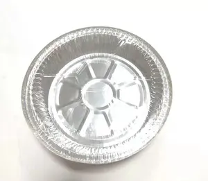 Aluminum Foil Container 1000ml 8inch Round Disposable Colored Aluminum Foil Food Container With Demo Lid Or Paper Lid For Food Packing And BBQ