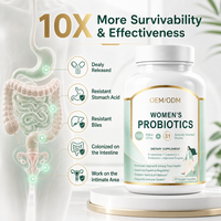 Capsules de Probiotiques Certifiées OEM/ODM pour Femmes, 100 Milliards de UFC, Enzymes Digestives, Prébiotiques, Fibres de Maïs Solubles, Adultes, Canneberge