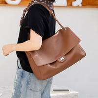 Sac à bandoulière SHIMO avec logo personnalisé, en cuir grainé noir, poignée supérieure, sac fourre-tout, faible MOQ 50 pièces, sac à main de luxe pour les trajets quotidiens des femmes