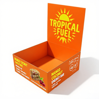 Boîte de présentation PDQ personnalisée pour barres chocolatées Candy Power-Boîte d'emballage UV en matériaux recyclés, prête à déchirer, pour aliments au détail