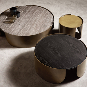 Top Hot Sale Italian Design Luxury Wooden Bedside <b>Table</b> Round Gray Black <b>Coffee</b> <b>Table</b> for Living Room Italian Design Luxury Coff - Product Image 1