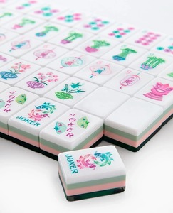 Tuiles de Mahjong personnalisées <span class=keywords><strong>NB</strong></span> à quatre couches, vert émeraude, gravées, ensemble de 160 tuiles de Mahjong américain, tuiles Joker incluses pour un jeu authentique - Product Image 4