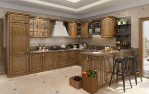 Muebles de Cocina y Restaurante de Madera Maciza de Roble Europeo Americano, Armarios Personalizados, Modernos, Ecológicos y Resistentes al Agua - Product Image 3