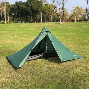 Enkele Persoon Ultralight Wandelen Toerisme Camping Tent Draagbare Dual Layer Winddicht Regendicht Stangloze Piramide 4 Seizoen Tent