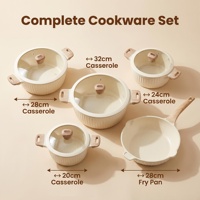 Ensemble de casseroles antiadhésives en céramique marbrée, revêtement non toxique, compatible lave-vaisselle, articles ménagers, vente en gros, OEM, marque privée