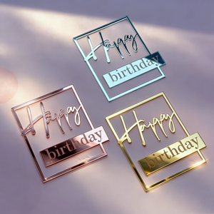 Décoration de gâteau en acrylique Joyeux Anniversaire style Ins – Fournisseur d'usine, vente en gros d'accessoires pour gâteaux - Product Image 5