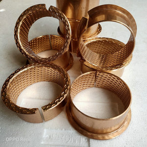 Cojinete deslizante autolubricante de material compuesto FB09G de acero, bronce y PTFE para funcionamiento en seco - Product Image 1