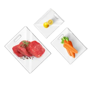 Clear Acrylic Cutting Boards for Kitchen Counter Chopping Boards with Easy Grip Handle Non Slip Clear Cutting Board