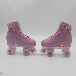 <span class=keywords><strong>โรล</strong></span>เลอร์สเกตสไตล์<span class=keywords><strong>ย</strong></span>้อนยุคแวววาวที่มีสีชมพูล้อไฟ LED และโบว์อุปกรณ์เสริมโรลเลอร์เบลดสไตล์วินเทจสำหรับเด็กผู้หญิง - Product Image 4