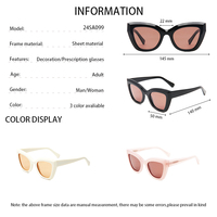 Lunettes de soleil surdimensionnées en acétate à monture relevée pour femmes, lunettes de soleil rétro tendance, monture carrée, vente en gros OEM pour femmes