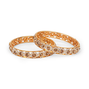 Bracelet ethnique indien traditionnel en métal Kada avec pierres blanches et LCT, motif floral, pour femme, idéal pour mariage - Vente en gros - Product Image 1